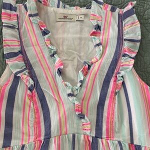 Vineyard Vines Multicolor Striped Ruffle V-Neck Sundress-Firm price